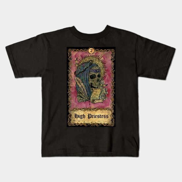 High Priestess. Eternal Bones Tarot (Colorful) Kids T-Shirt by Mystic Arts